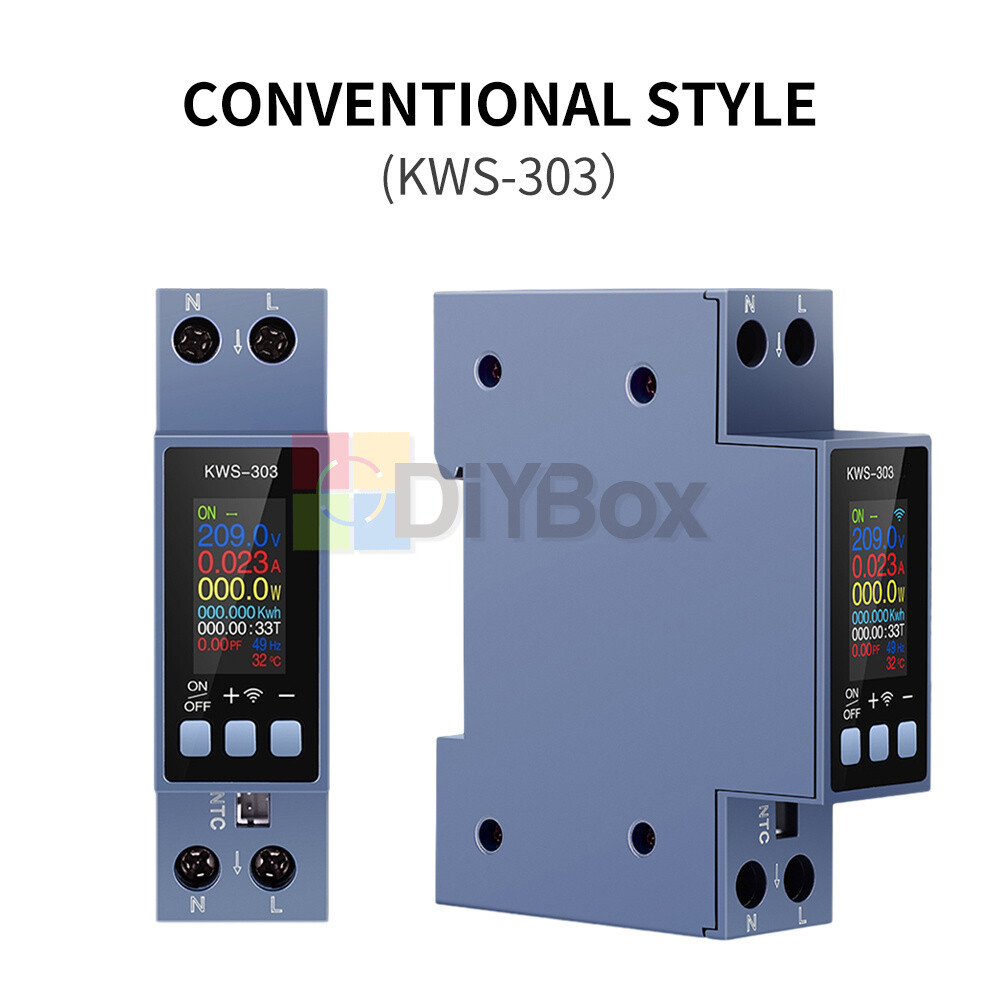Electricity 2/3-Ph Energy Meter AC Power Wattmeter Voltage Current Consumption