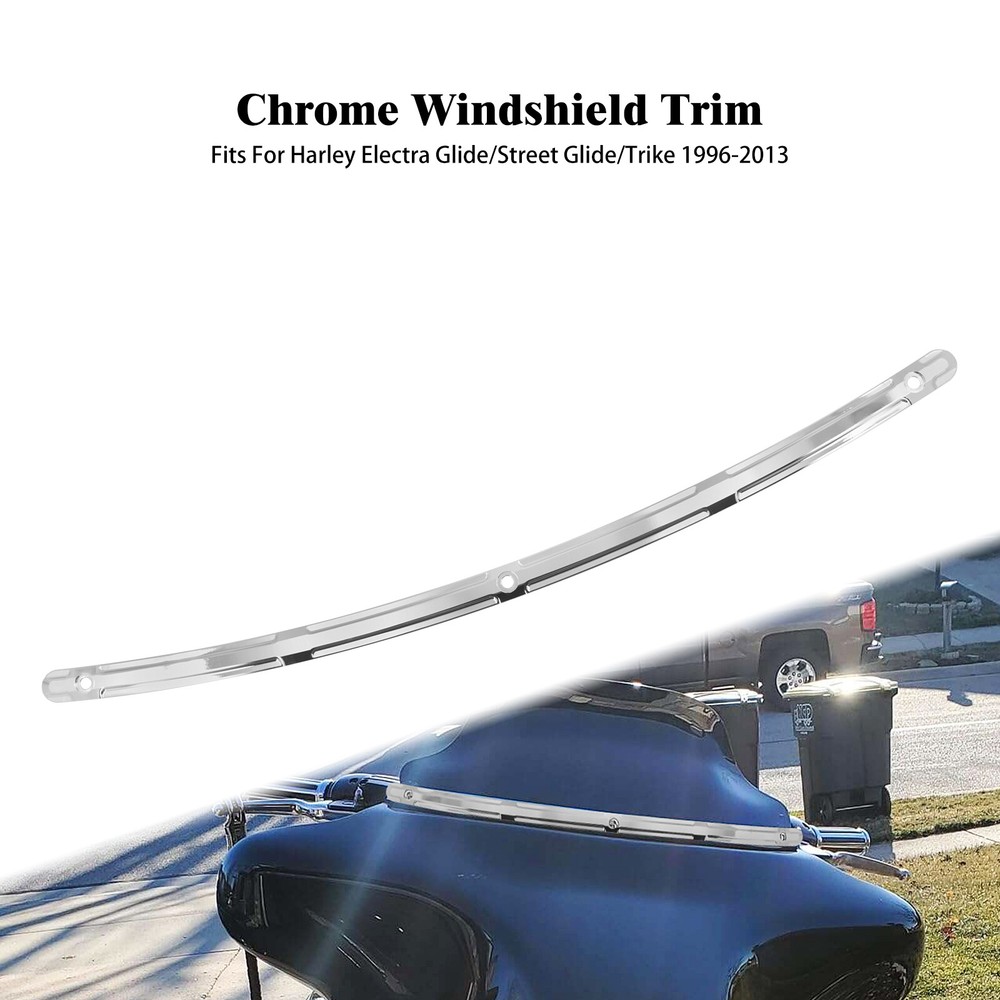Fairing Windshield Chrome Windscreen Trim For Harley Electra Street Glide 96-13