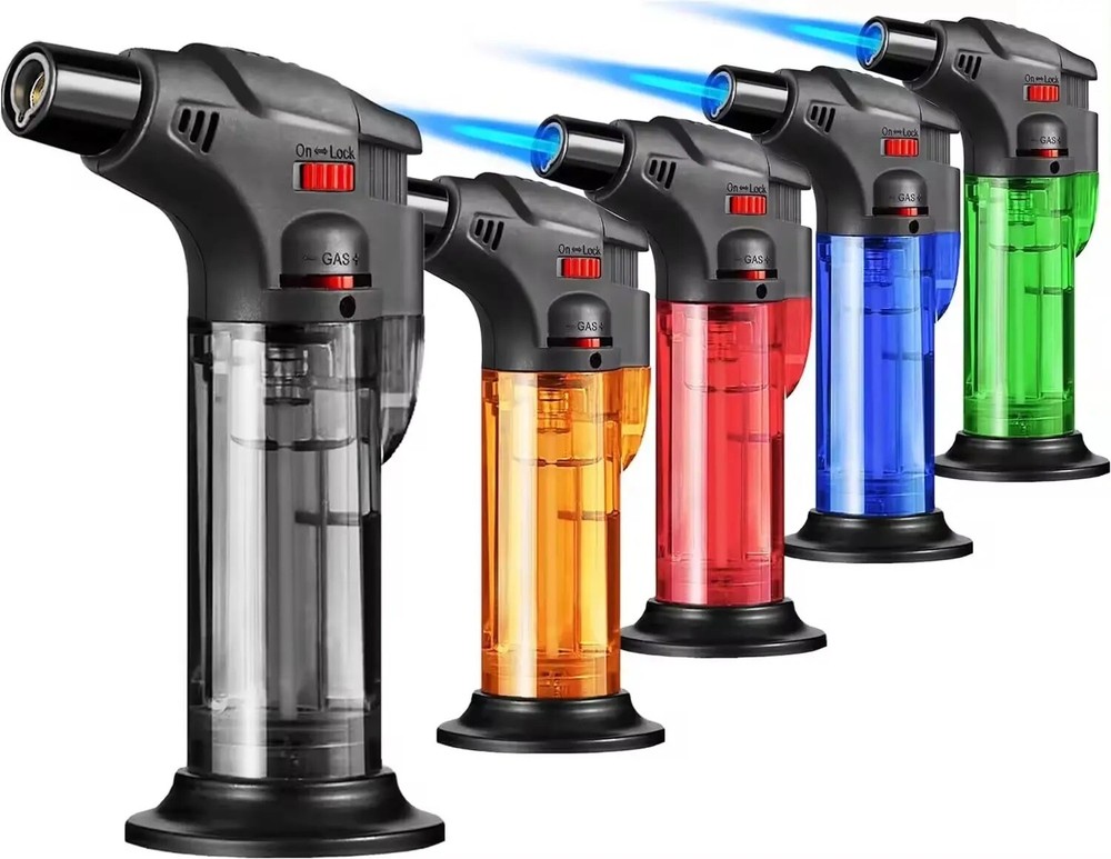 Torch Lighters 5 Pack Butane Refillable Jet Flame Torch Multi Utility Lighters