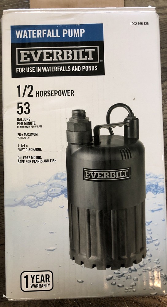 Everbilt 1/2 HP Submersible Waterfall and Utility Pump