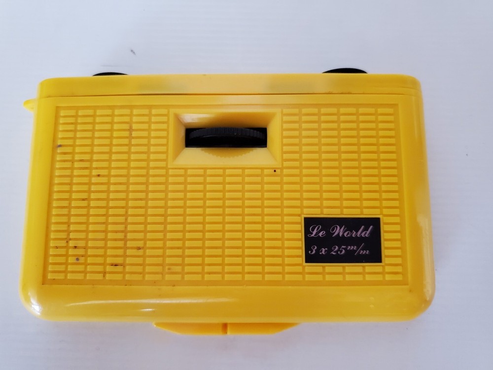 Binoculars By Le World 3x25mm Plastic Folding Compact Yellow