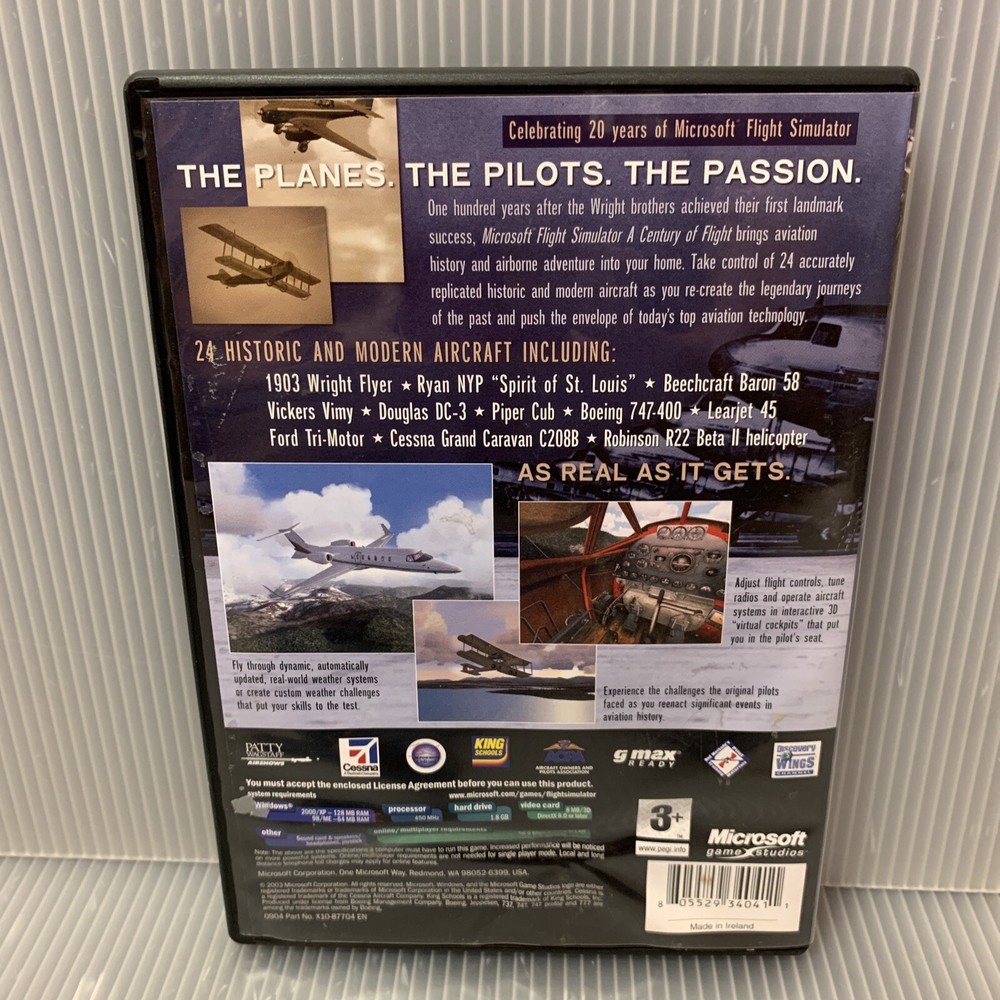 Microsoft Flight Simulator 2004: A Century Of Flight (PC CD ROM, 4-Discs)