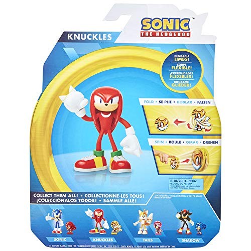 Sonic The Hedgehog 4" Knuckles Action Figure 4 Inch,