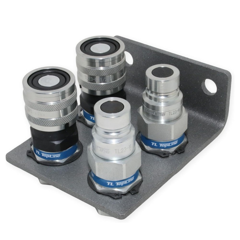 1/2" NPT Flat Face Hydraulic Quick Connect Coupler Set Mounting Bracket TL23B-4