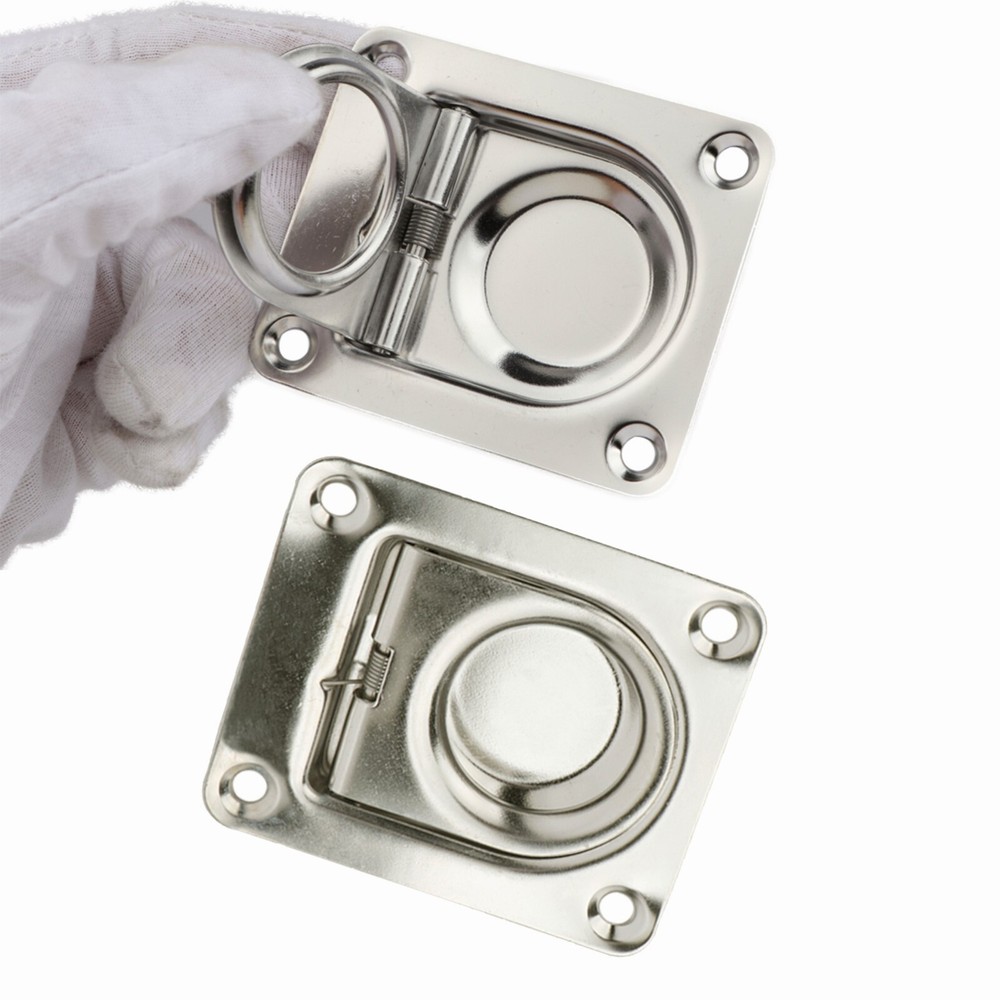 2X Marine Stainless Steel Flush Lifting Handle Ring Pull Hatch Latch Floor Hatch