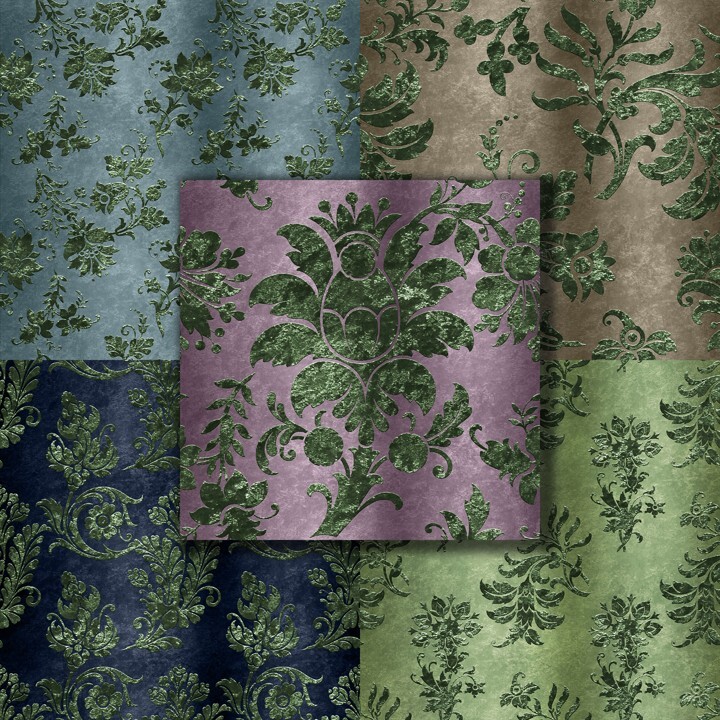 EMBOSSED GREEN VELVET - Paper Pack