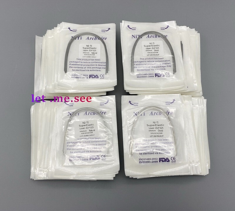 Dental Orthodontic Super elastic Ni-Ti Arch wire Round Rectangular Natural Form