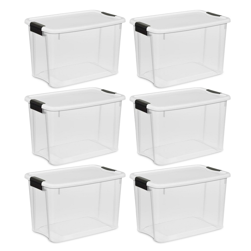 Sterilite Clear Plastic Stackable Storage Bin with Latching Lid