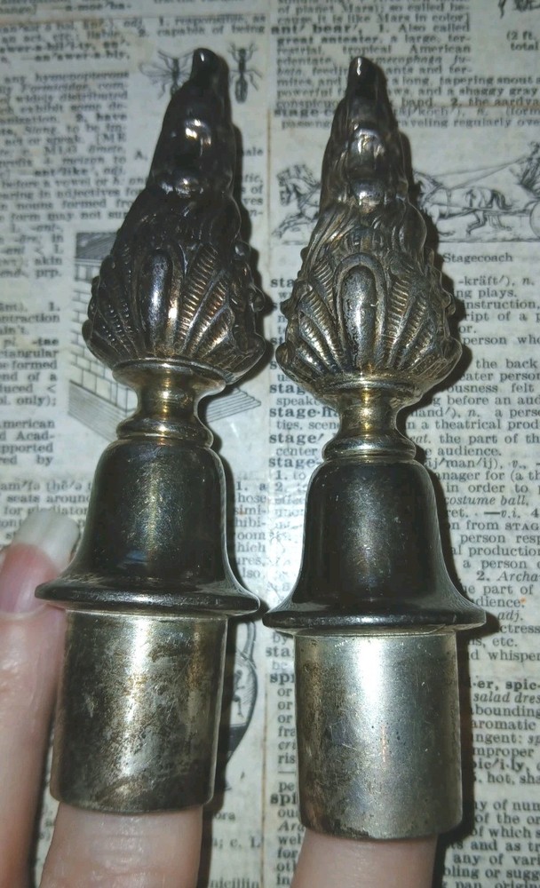 Antique Silver Plate Candelabra Flame Finials Good Condition BEAUTIFUL