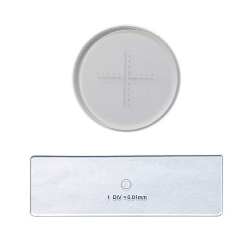 0.1mm High Precision Ocular Micrometer + 0.01mm Stage Micrometer Microscope