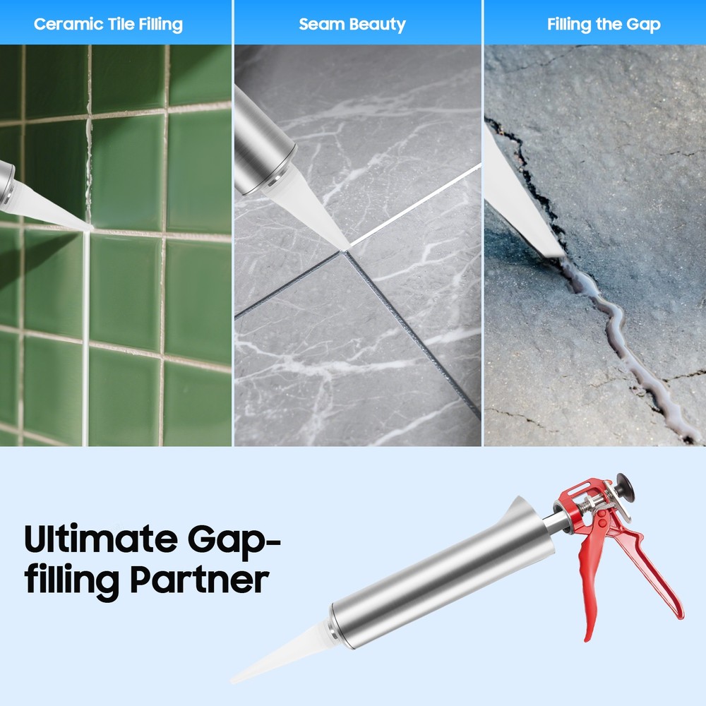 Cement Grout Mortar Pointing Grouting Gun Sprayer Applicator Tool W/2 Nozzle