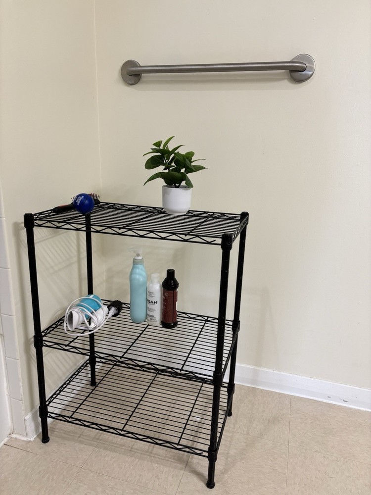 Black Metal 3-Shelf Free Standing Storage Unit