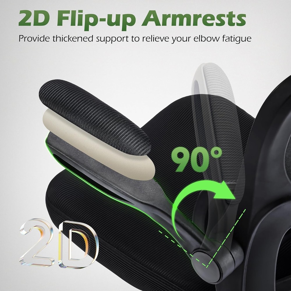 Ergonomic Desk Chairs with Adjustable Lumbar Support& Headrest Hanger