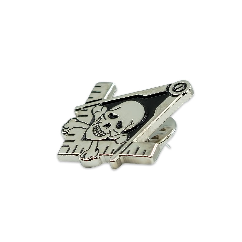 Widow's Son Skull Square & Compass Masonic Lapel Pin
