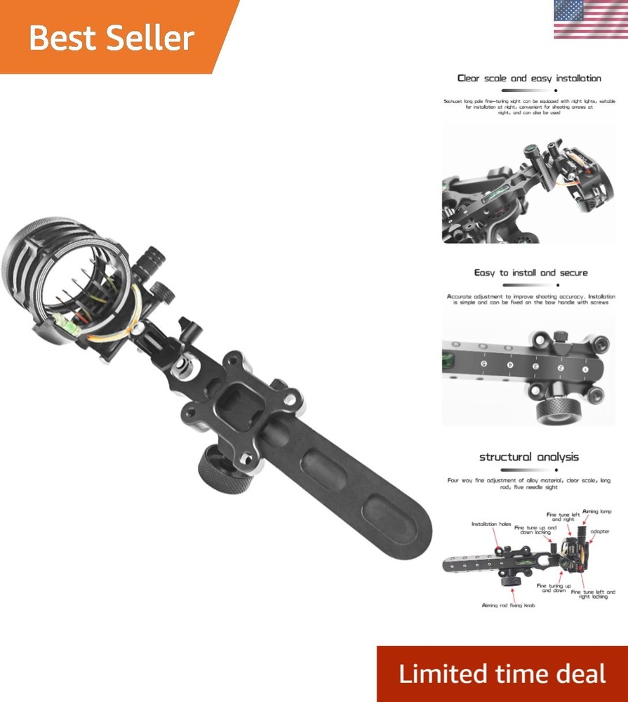 Archery Bow Sight with Aiming Lamp and Micro-Click Adjustments