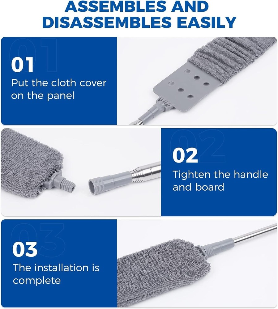 6pcs Dusters Replacement Cloth Retractable Gap Dust Cleaner Cloths, Reusable ...