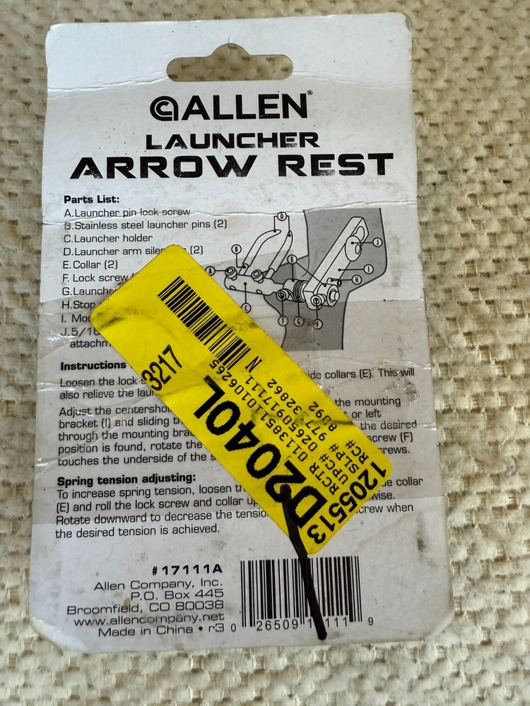 Allen Archery Launcher Arrow Rest