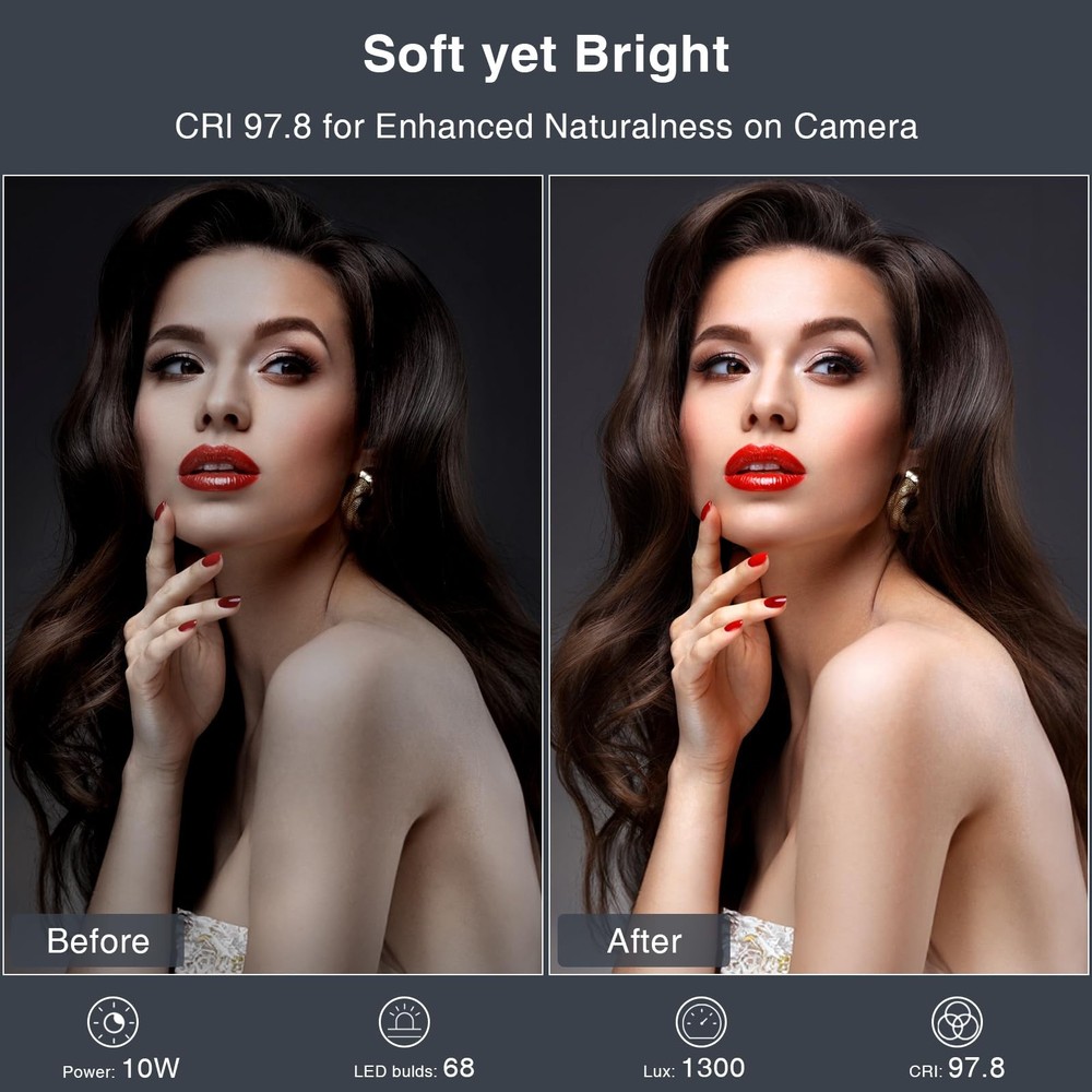 Zoom Lighting for Computer, Adjustable Desk Lighting for Video Calls, 30 Light