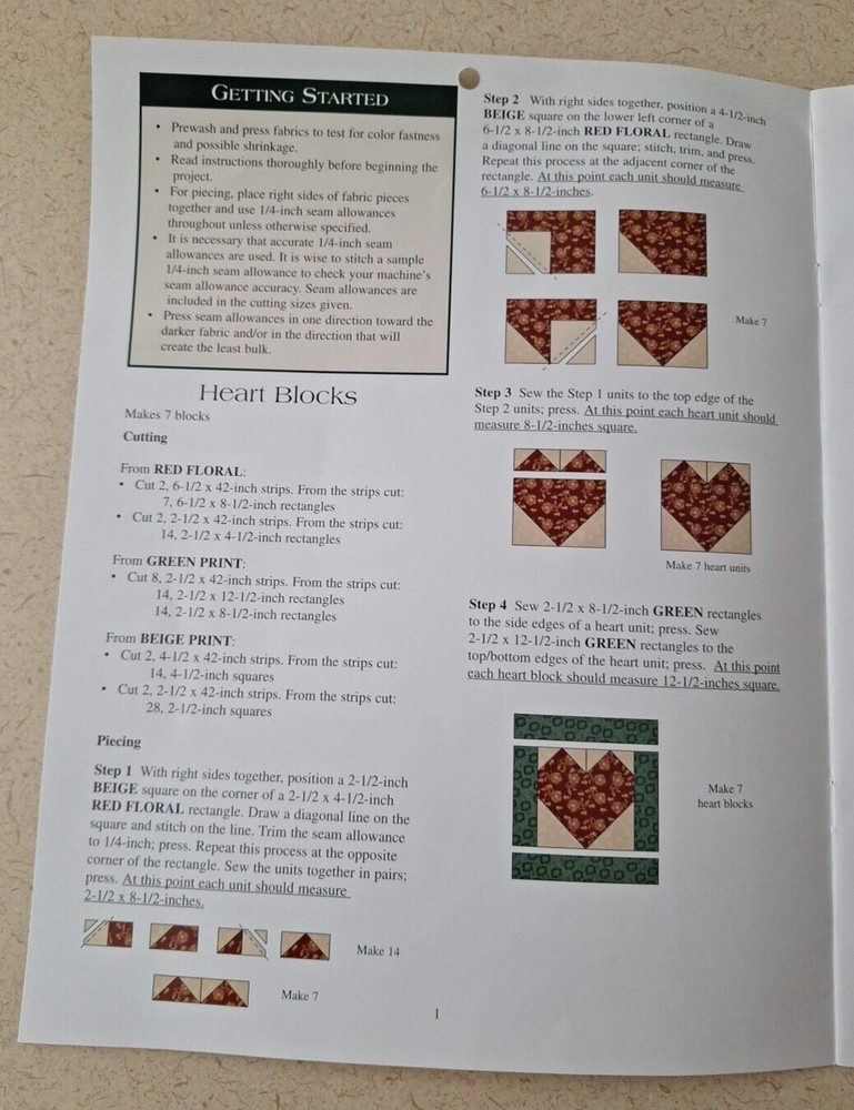 Thimbleberries Warm Heart by Lynette Jensen for Pattern Book