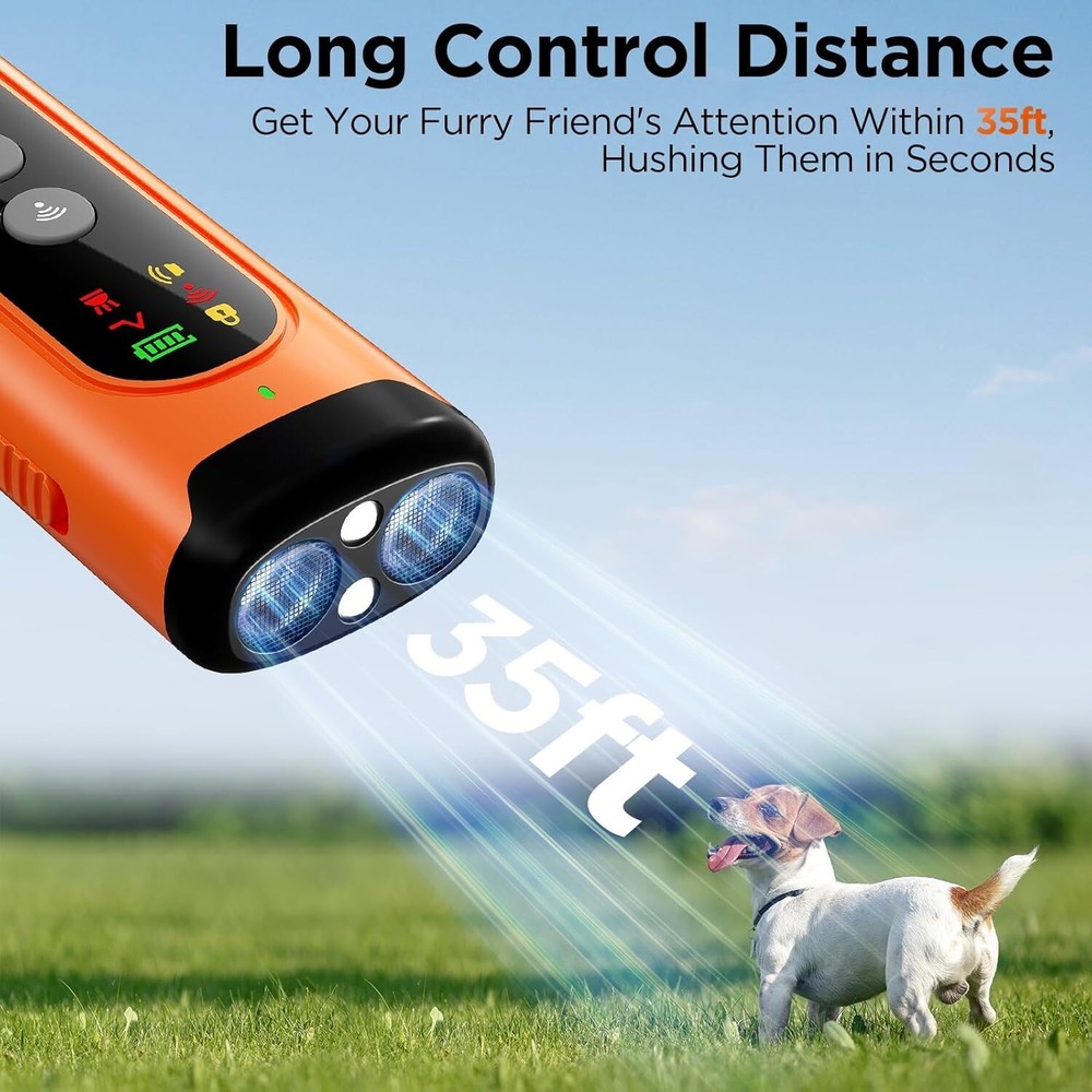 2024 Ultrasonic Dog Bark Deterrent - Effective Training Tool with LED Flashlight