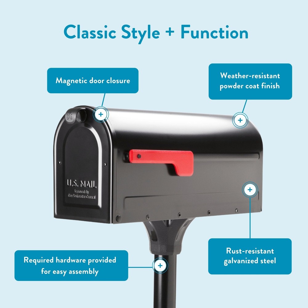 Architectural Mailboxes 7680B10 MB1 Mount Mailbox and InGround Post Kit, Medi...