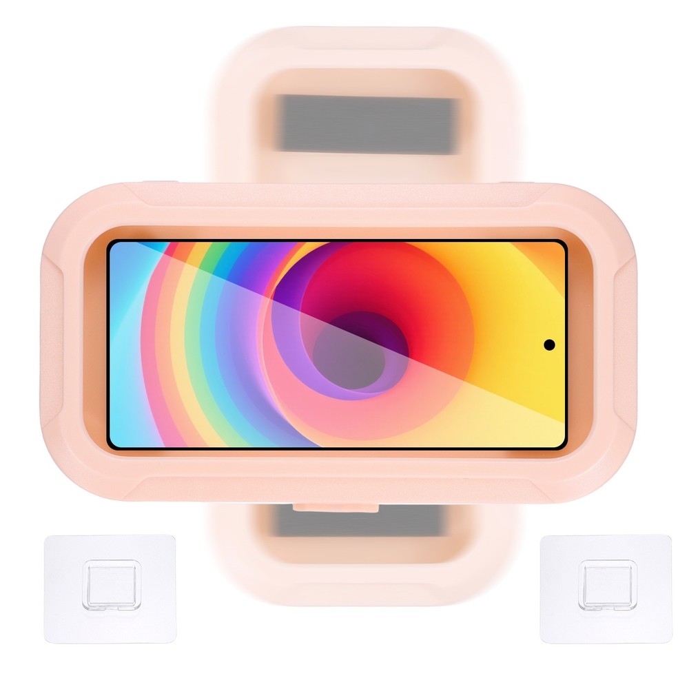 Retractable Adjustable Shower Phone Holder with Electroplating Frame White