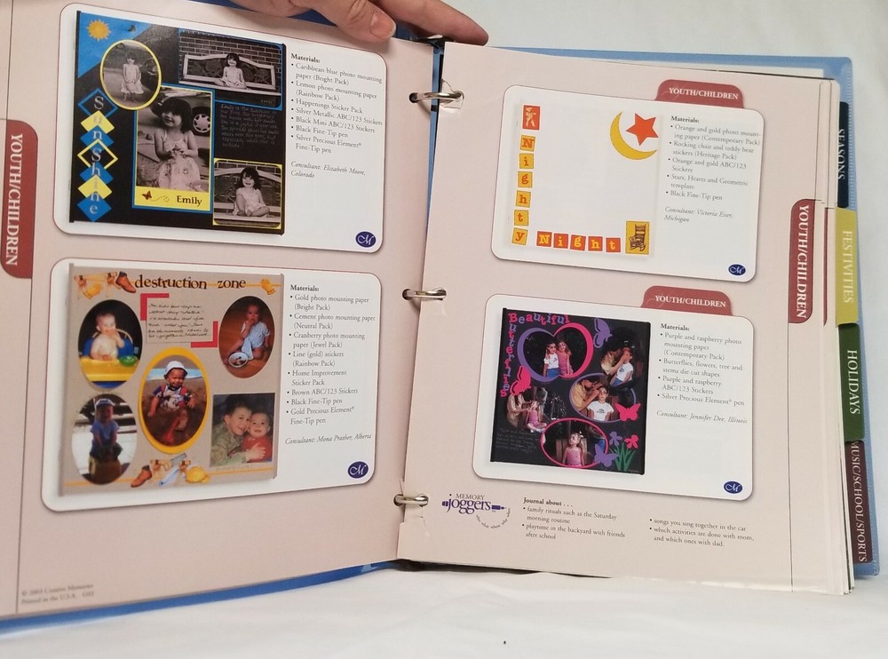 Creative Memories PAGE PATTERN NOTEBOOK scrapbooking page ideas.