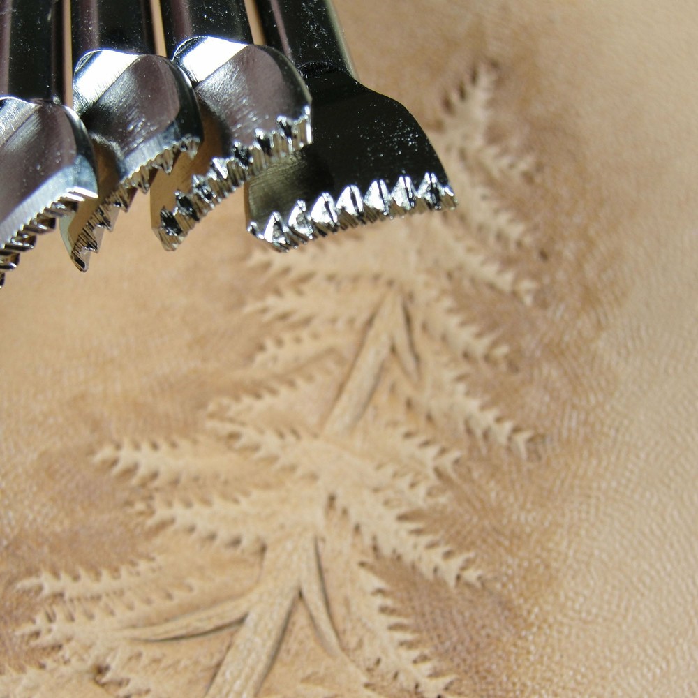 Leather Stamping Tools - 4-Piece Pine Tree Figure Carving Stamp Set