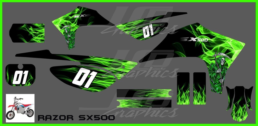Razor SX500 graphics kit decals THICK AND HIGH GLOSS