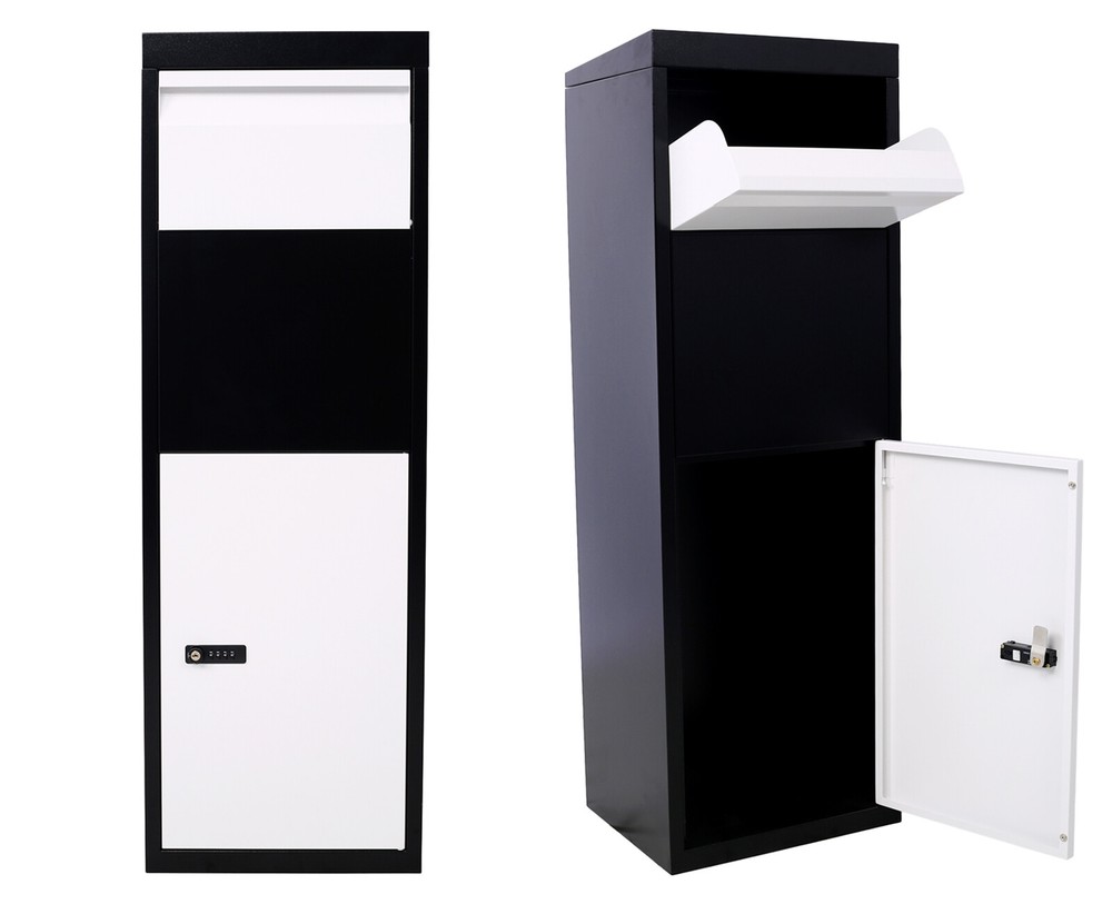 Package Delivery Boxes Galvanized Steel Parcel Mailbox w/Code Lock & Hardware