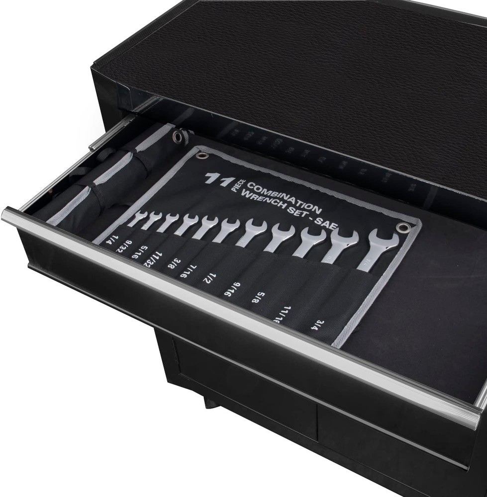 Complete 11-Piece Wrench Set with Roll-Up Pouch | Rust-Resistant Chrome Vanadium