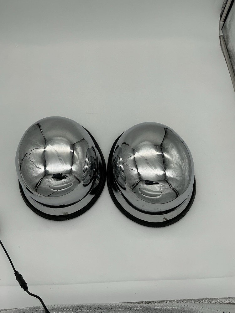 Chrome Silver Reflective Helmets Two with Black Trim size Medium
