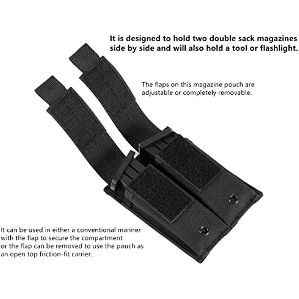 Nylon Tactical MOLLE Double Stack Multi-Purpose Pistol Magazine Pouch Mag Holder
