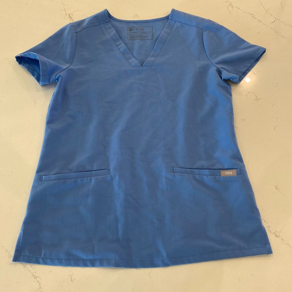 Figs Casma Three-Pocket Scrub Top Blue Size XXS