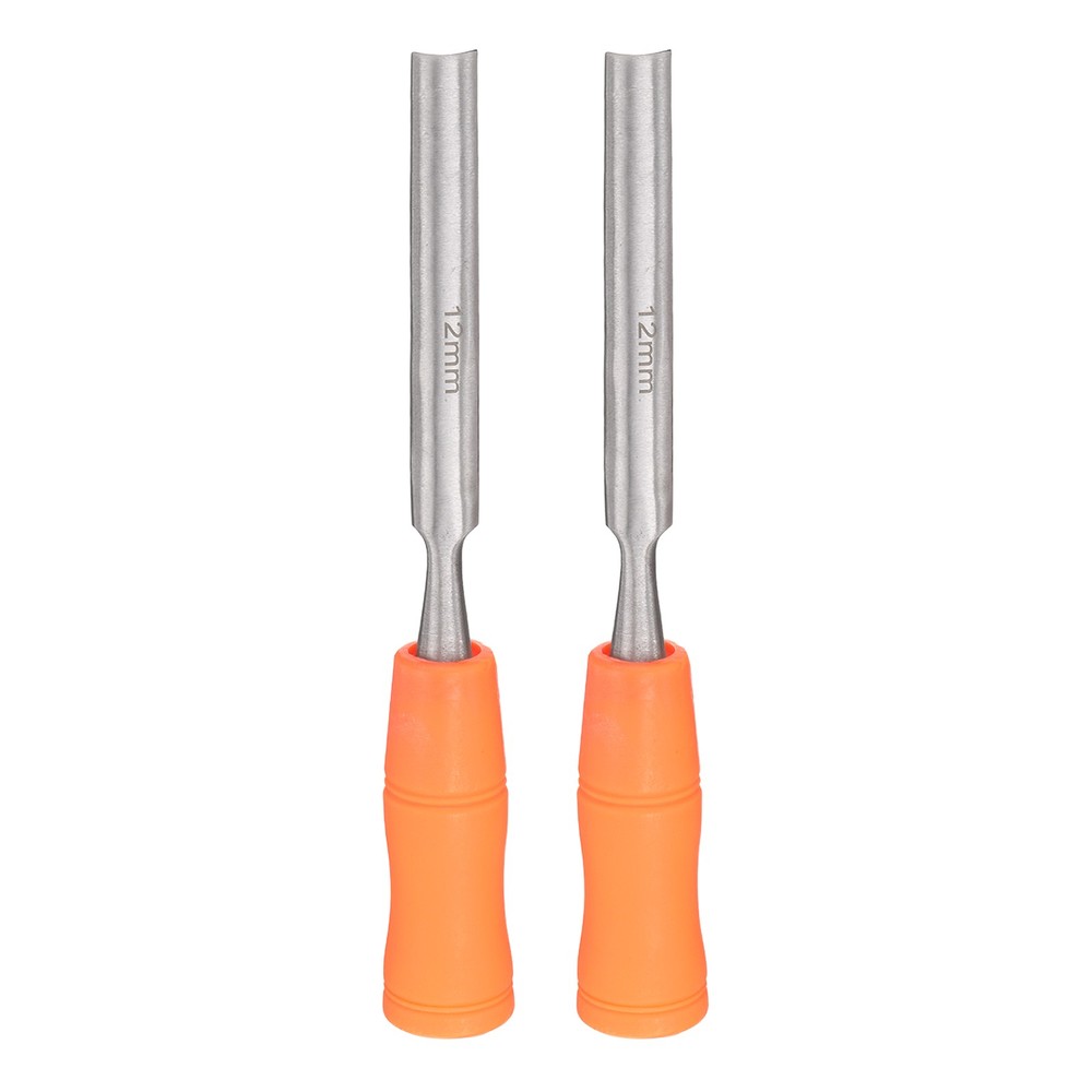 2pcs Wood Chisel 1/2" Inner Beveled Edge Blade Flat Chisel with Handle