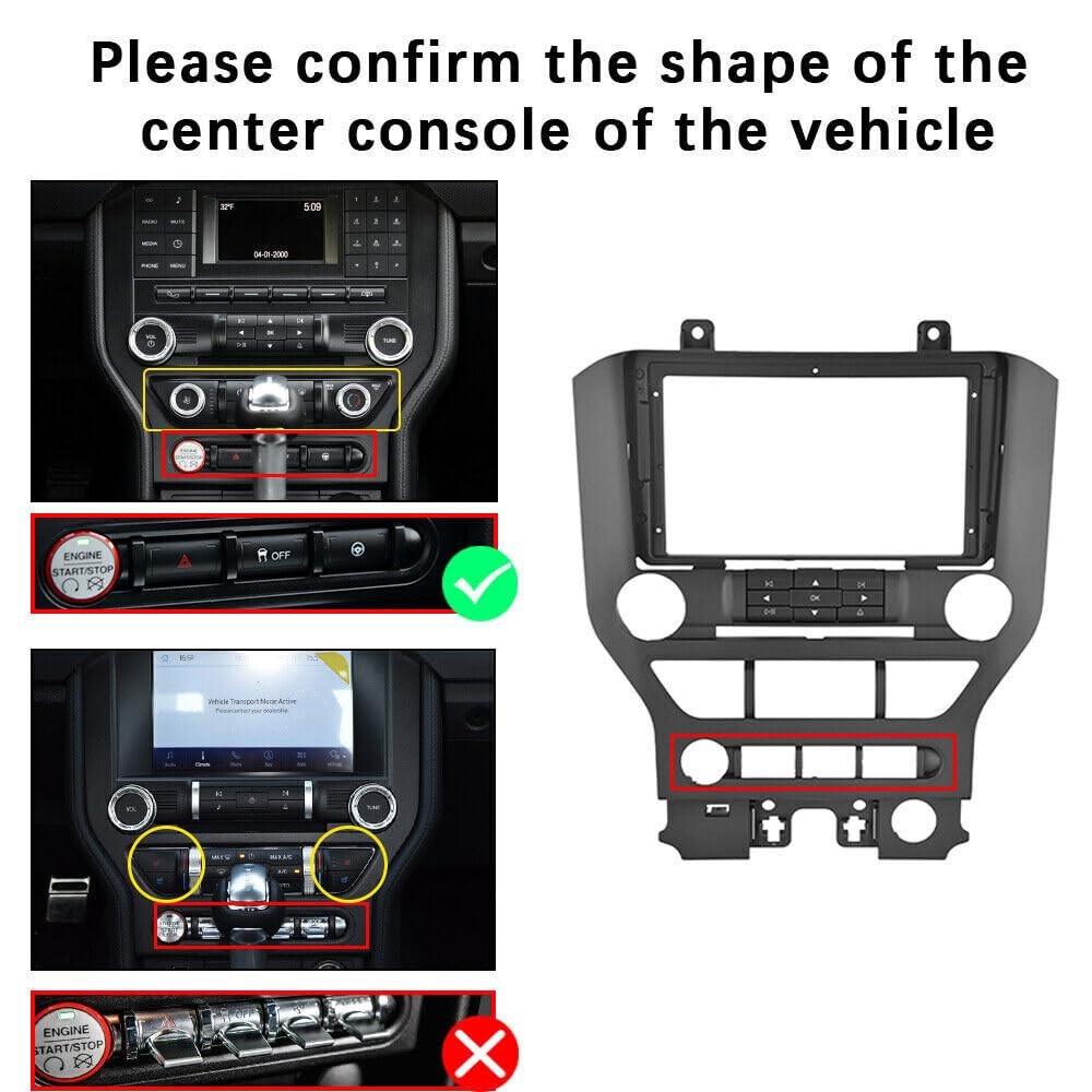 Android 13 Double Din Stereo for Mustang 2015-2021 Carplay Android Auto GPS
