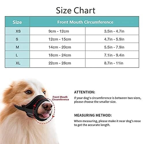 Sage Square Adjustable Strap Muzzle Black Extra Small Medium Dogs Training Walks