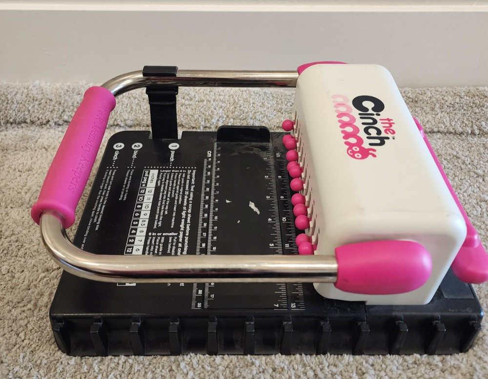 We R Memory Keepers The Cinch Book Binding Machine Pink & White