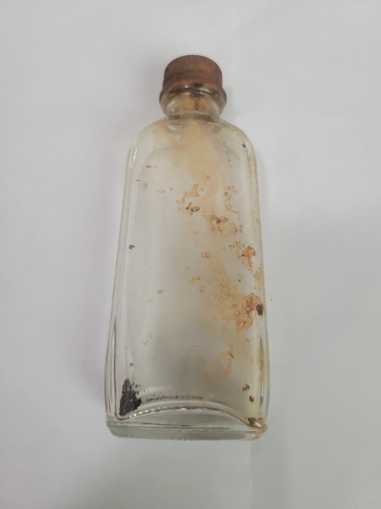 Vintage Glass Bottle 4" tall