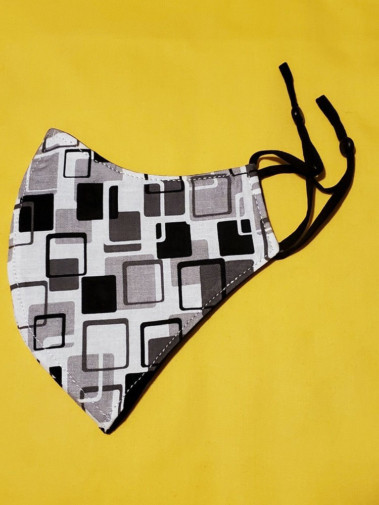 Neutral Squares Adjustable Face Mask