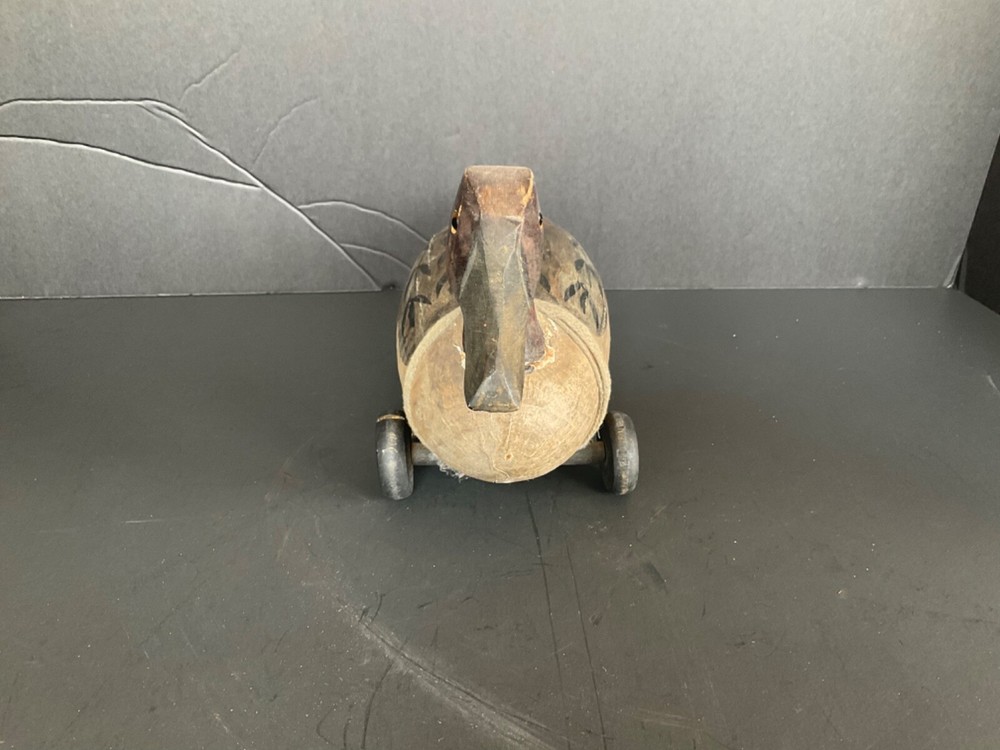 Vintage Solid Wood Decoy Duck Pull Toy