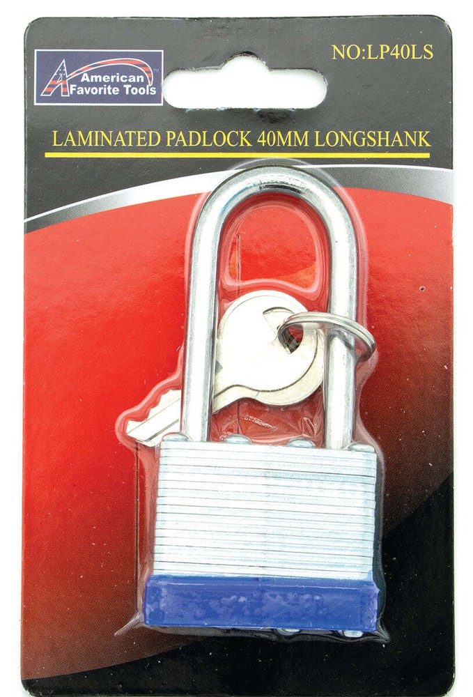 Laminated Padlock 40mm Long Shank