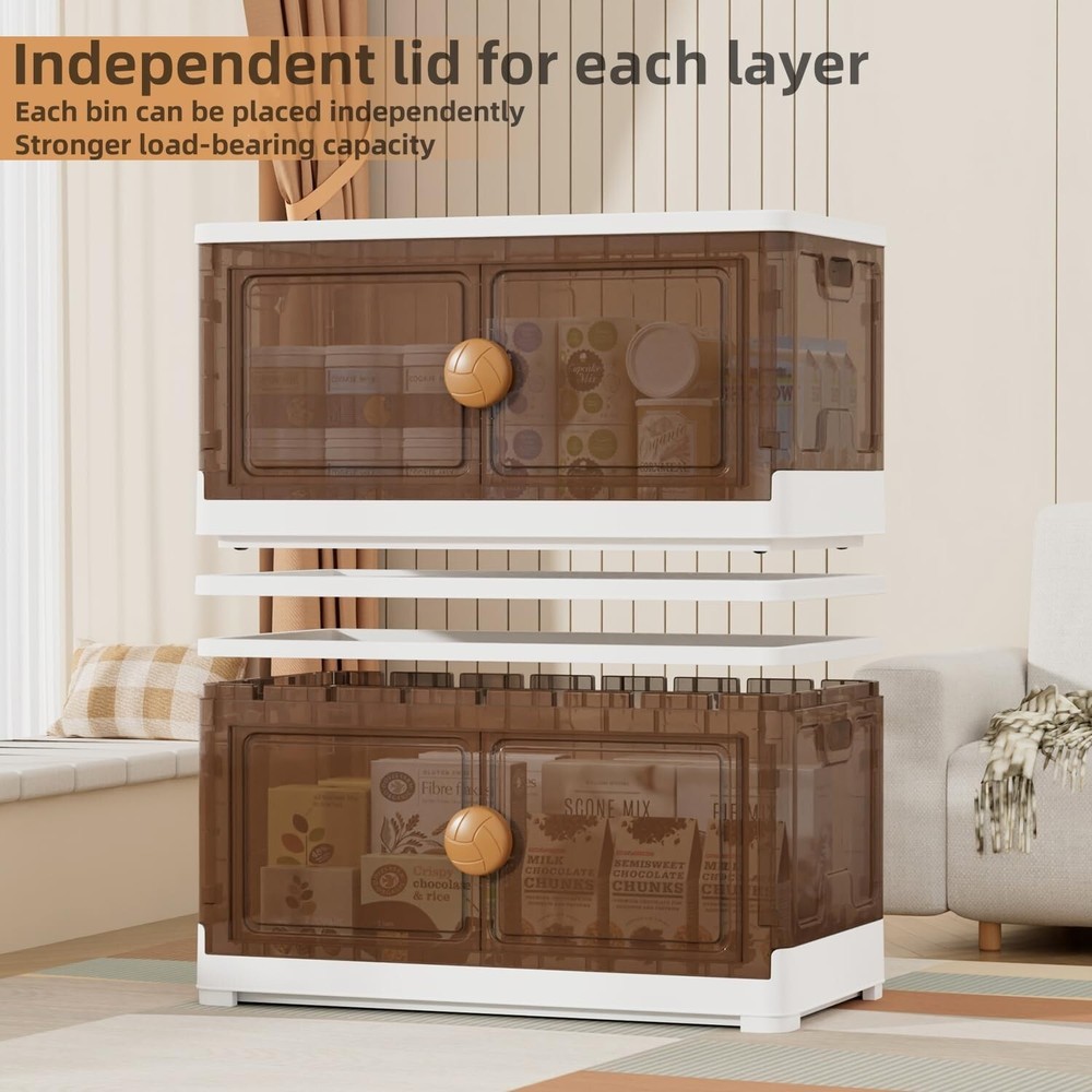 Extra Lager Stackable Storage Bins with Lids, Closet Organizer Storage 432QT