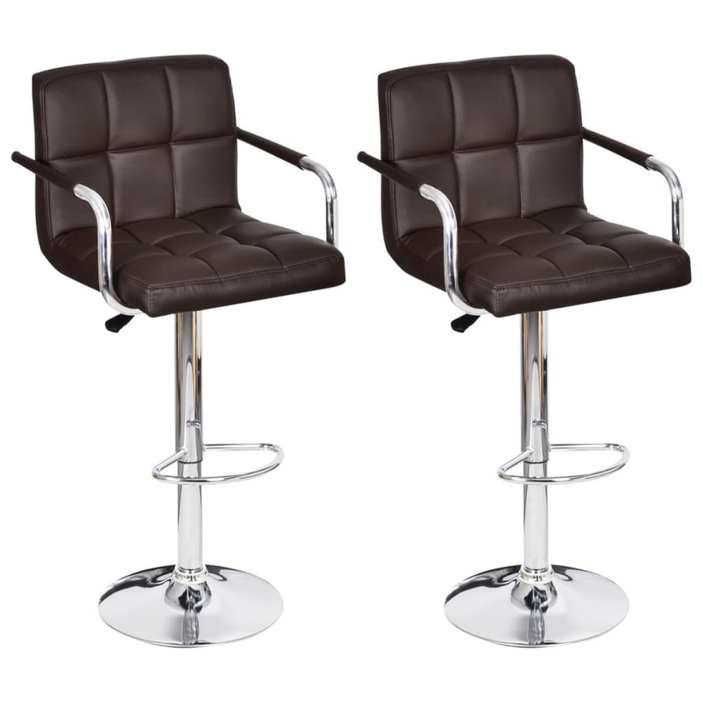 Stool Set of 2 Brown