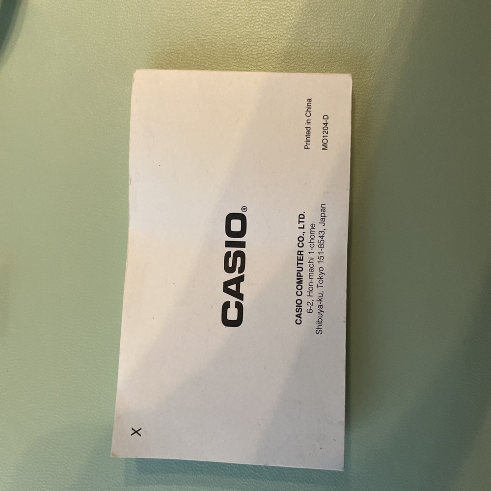 Casio Model No. 3157 Instruction Manual