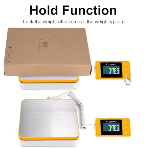Shipping Postal Scale - Package Scale x 0.1oz, Large LCD 110LB Orange+White