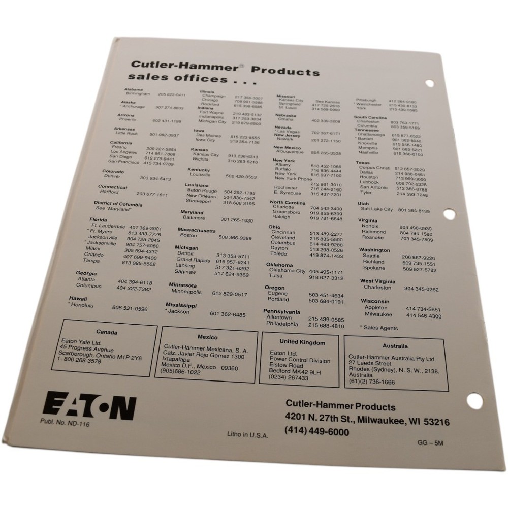NEW Eaton D100 Micro PLC Introduction Manual ND-116