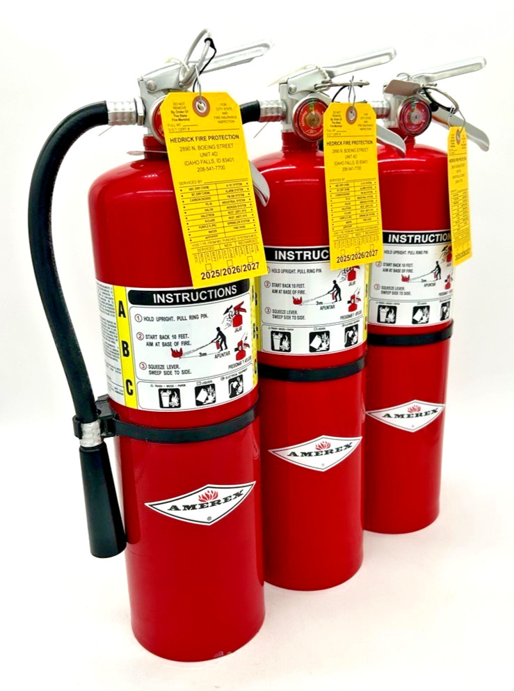 10LB ABC FIRE EXTINGUISHERS (Refurbished)  Set of 3