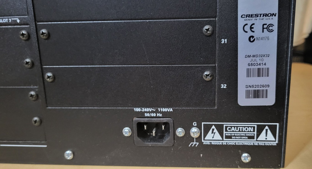 Crestron DM-MD32X32 Digital Media Matrix Switcher with cards