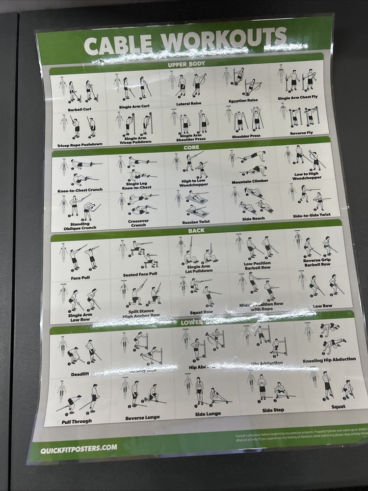 Quickfit 10 Pack Laminated 18x24 Workouts Posters